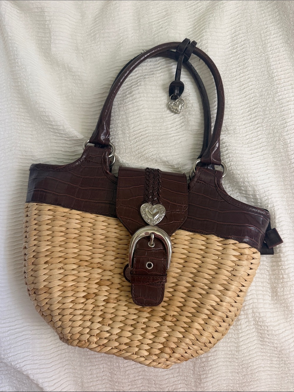 Women’s Brown and Natural Woven Tote Bag by